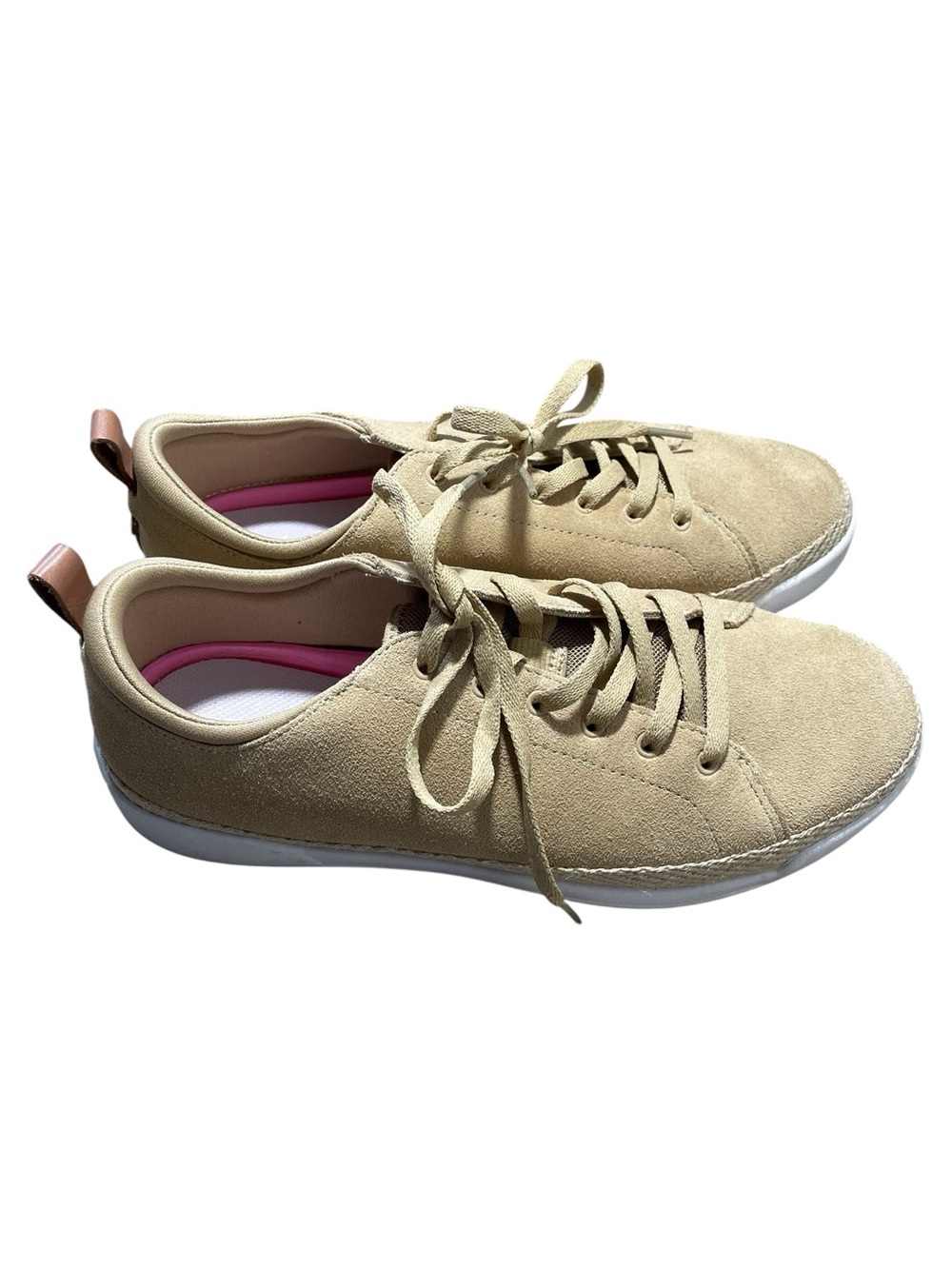 C1 - Olyssia 8.5 leather upper Women’s Casual Suede Lace-Up Sneakers in Beige